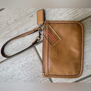 Coach Brown Leather Wristlet